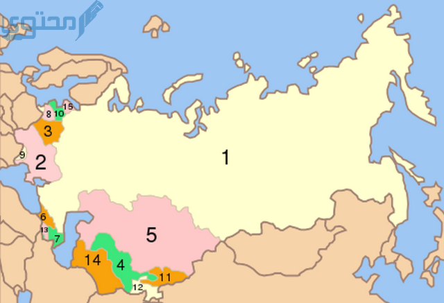 خريطة الاتحاد السوفيتي قبل التفكك