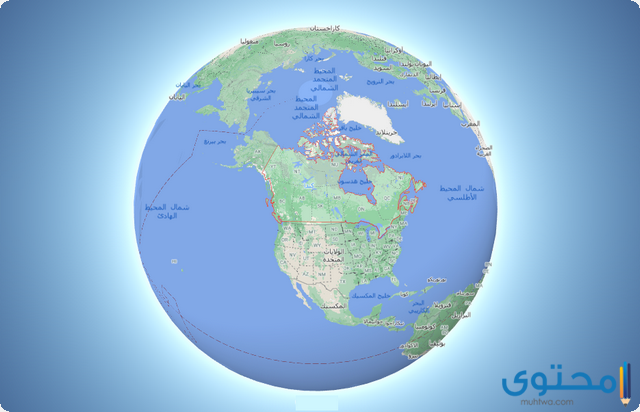 خريطة كندا والدول المجاورة بالعربي موقع محتوى