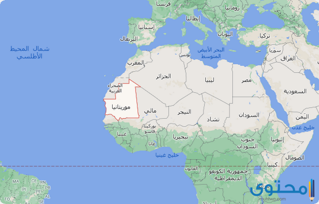 خريطة موريتانيا مع الدول تكمل محتوى موقع 2021