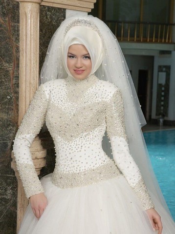 صور اجمل فساتين زفاف للمحجبات بتصميمات رائعة موقع محتوى
