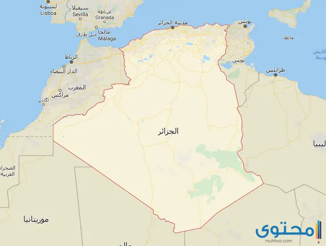 خريطة الجزائر بالمدن صماء كاملة
