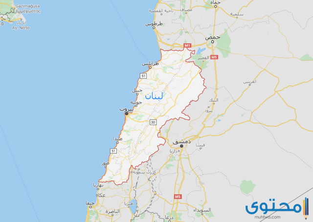 خريطة لبنان بالمدن كاملة