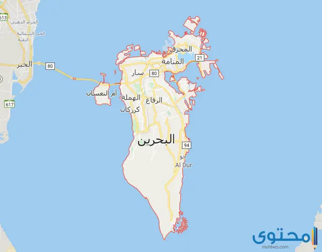 خريطة البحرين بالمدن كاملة صماء