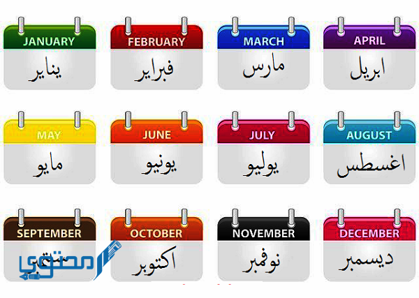 الأشهر الميلادية بالإنجليزي وما يقابلها بالعربي
