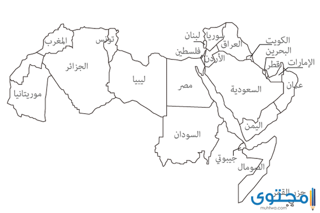 خريطة الوطن العربي كاملة صماء وملونة موقع محتوى