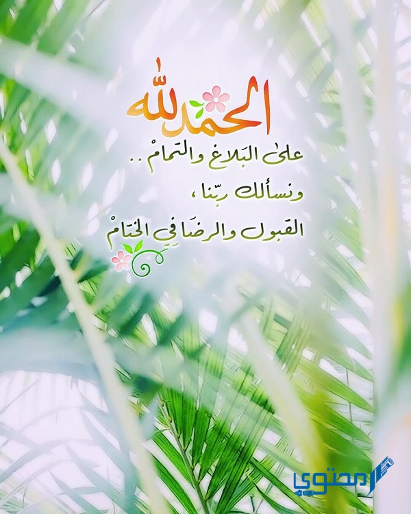 الحمدلله على التمام والكمال