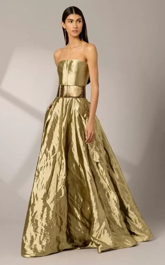 Engagement dresses in golden clor