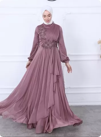 تصاميم فساتين خطوبة تركية للنساء مع الحجاب