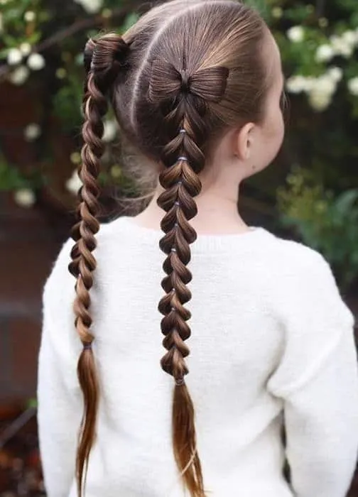 Foto's van kinderkapsels voor meisjes voor Eid 2024