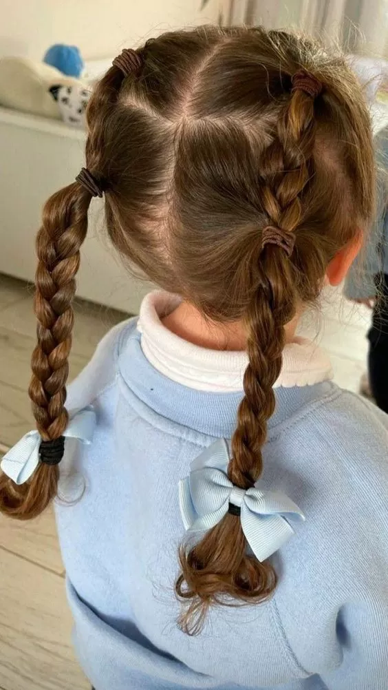 Foto's van kinderkapsels voor meisjes voor Eid 2024