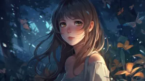 pngtree anime girl in forest image 2698614