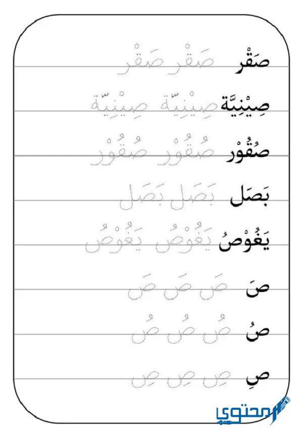 ‏من الحروف المستقرة المرتكزة على السطر