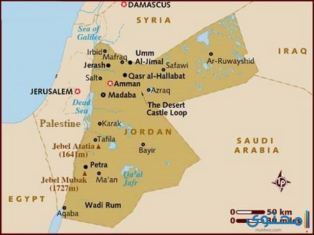 خريطة الأردن بأسماء المدن ، كاملة بالتفصيل ، موقع المحتوى