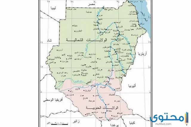 خريطة السودان بالمدن كاملة موقع محتوى