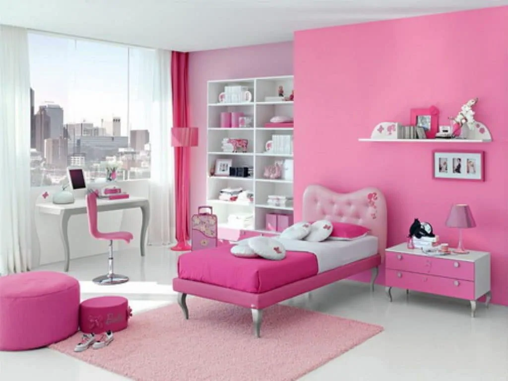 خلفيات غرف نوم باللون الوردي