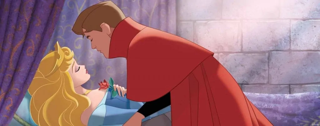 Prince kissing the sleeping princess