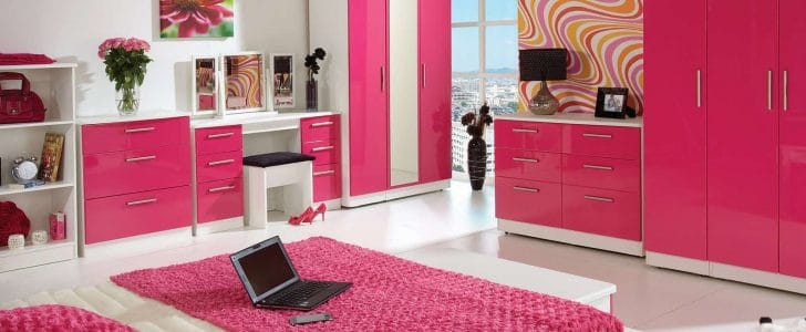 ديكورات غرف بنات 2018 Teenage-Bedroom-Furniture-Pink-728x300