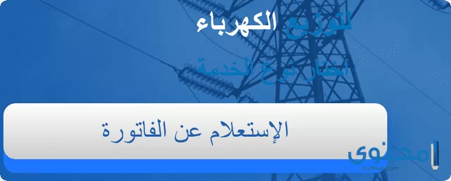 الاستعلام عن فاتورة الكهرباء