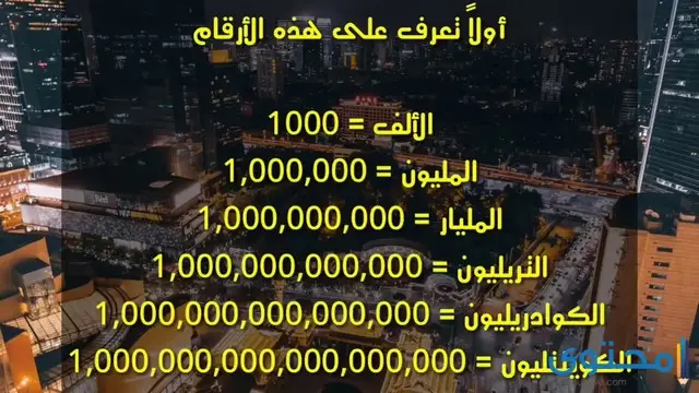 المليار كم مليون ؟ كم يساوي المليار بالتفصيل