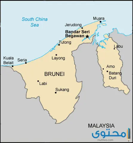 عدد وأسماء أقاليم اتحاد بروناي