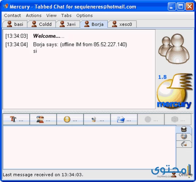 تطبيق Mercury Messenger
