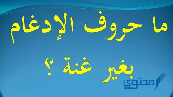 حروف الإدغام بغير غنة