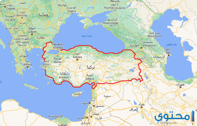 مساحة تركيا بالكيلو متر مربع