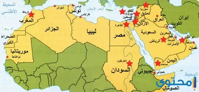 خريطة تضاريس الوطن العربي