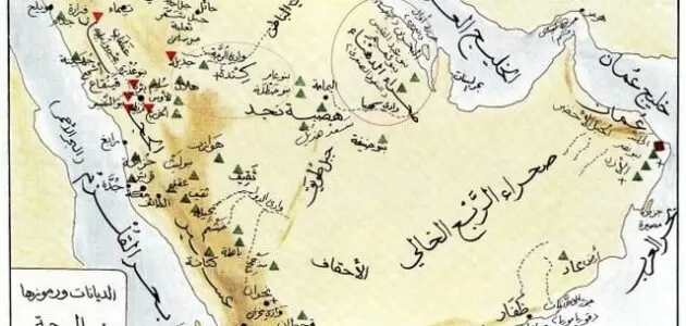 خريطة توزيع القبائل في السعودية