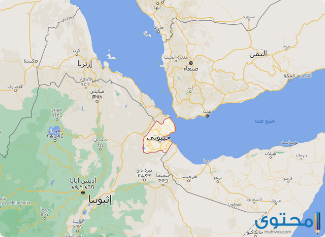 خريطة جيبوتي بالتفصيل كاملة 2021