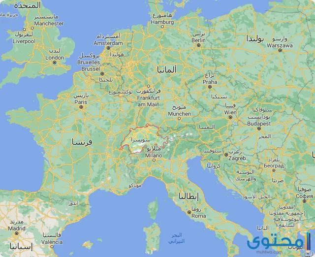 خريطة سويسرا بالمدن كاملة
