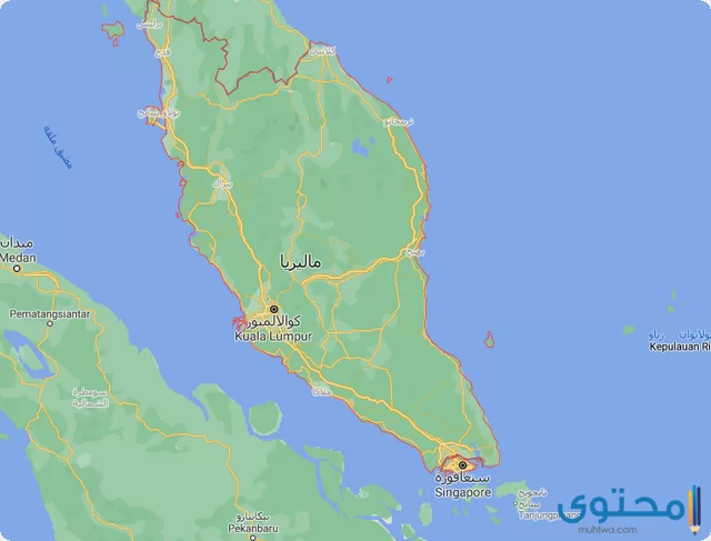 خريطة ماليزيا وسنغافورة