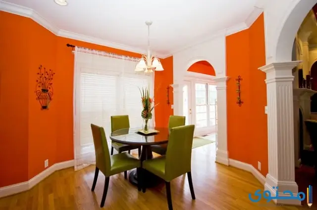 ديكورات منازل باللون البرتقالي
