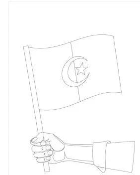 رسومات علم الجزائر للتلوين