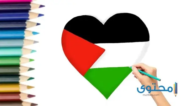 رسومات علم فلسطين للتلوين2