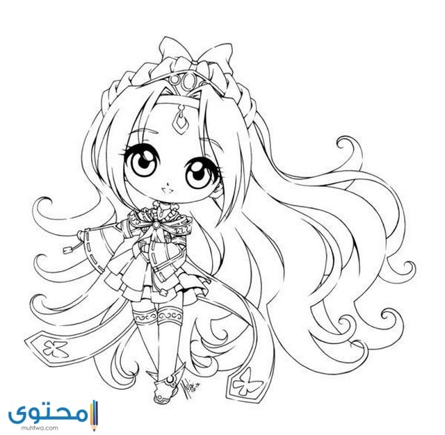 رسم انمي بنات للتلوين
