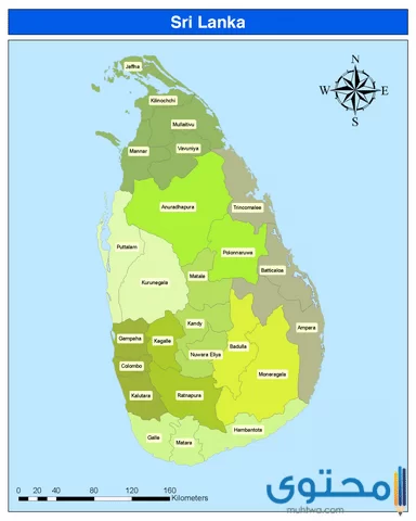 عدد وأسماء أقاليم جمهورية سريلانكا الديمقراطية