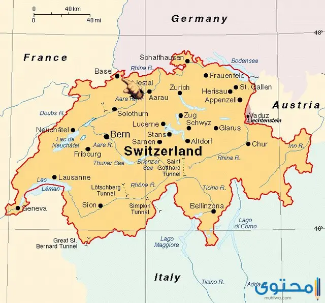 أسماء مناطق ومدن سويسرا