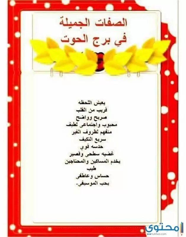 الصفات العامة لبرج الحوت