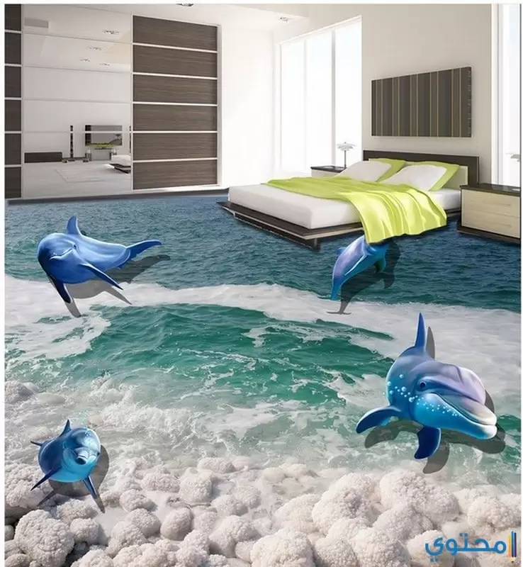 أشكال أرضيات 3d جديدة لغرفة النوم