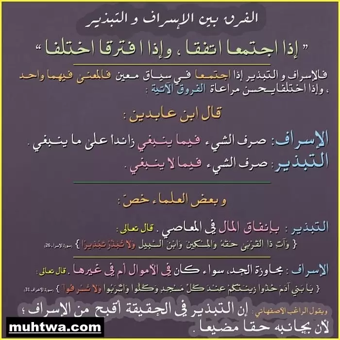 تعبير عن التبذير