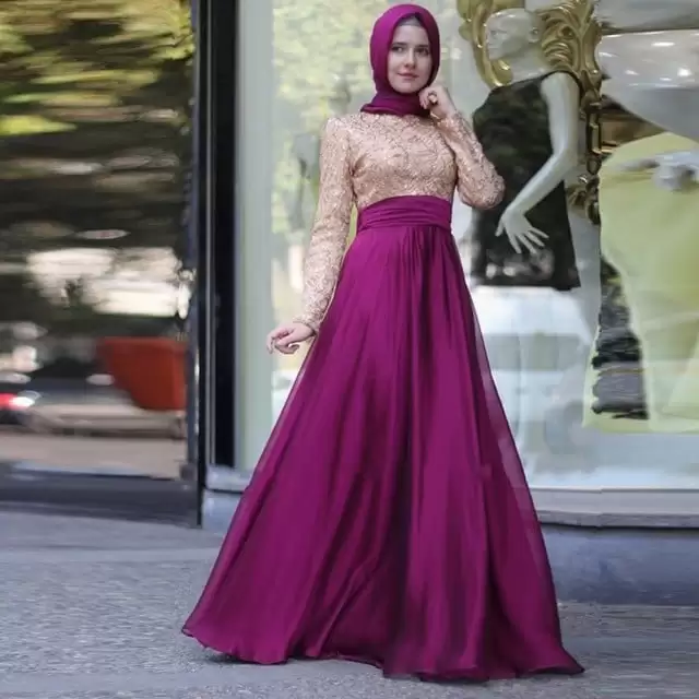 فساتين سهرة للمحجبات 2017 شيك وجميلة 16 1