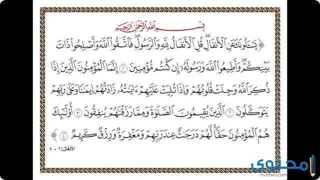 قراءة سورة الأنفال 4