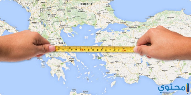 قياس مسافة بين مكانين باستخدام Google Maps