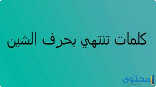 كلمات تنتهي بحرف الشين (ش) 1 كلمات تنتهي بحرف الشين