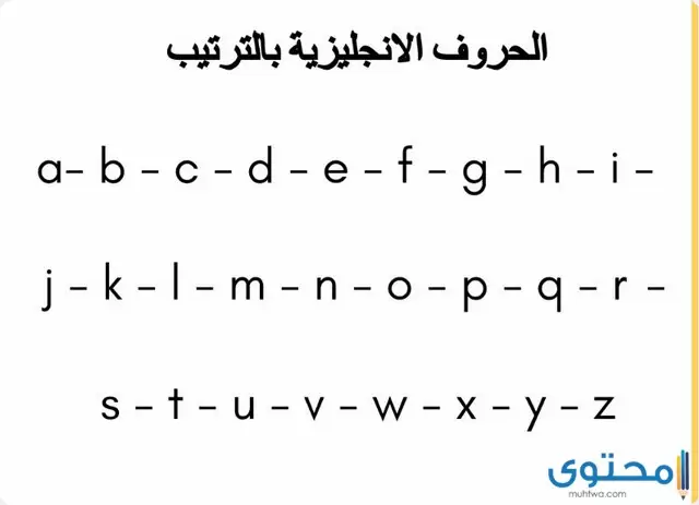 عدد حروف الانجليزية