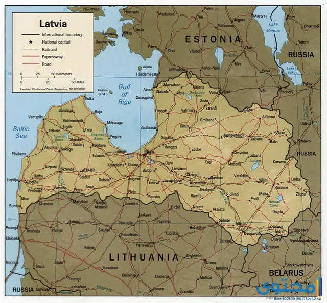 عدد وأسماء مدن جمهورية لاتفيا