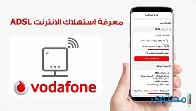 استهلاك النت adsl vodafone1